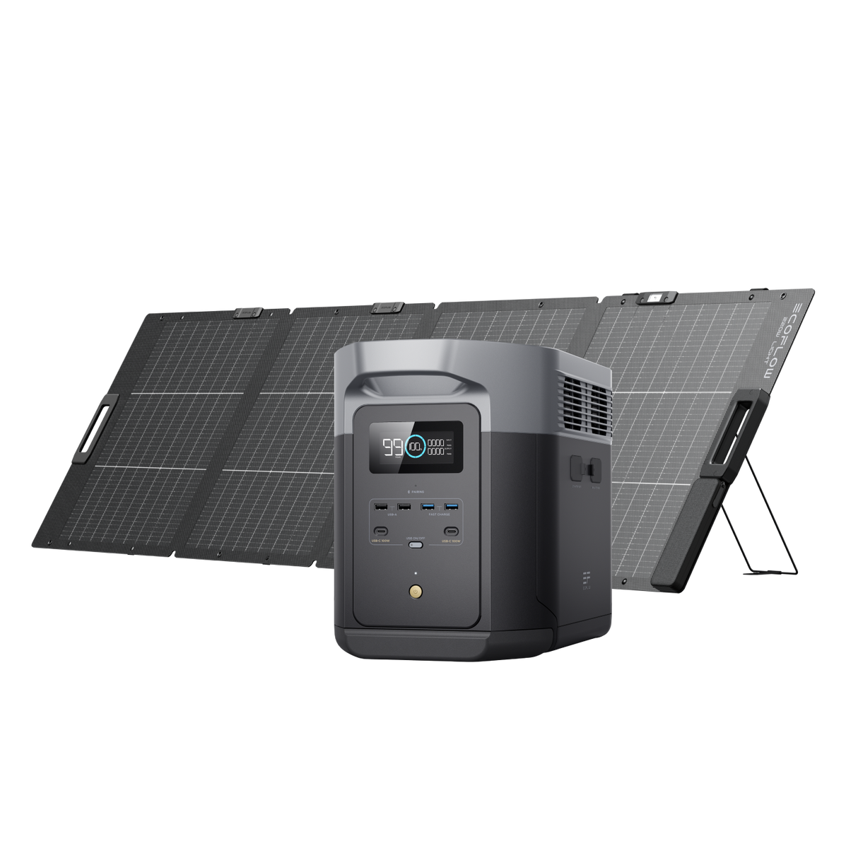 EcoFlow DELTA 2 MAX + 220W Lightweight Portable Solar Panel