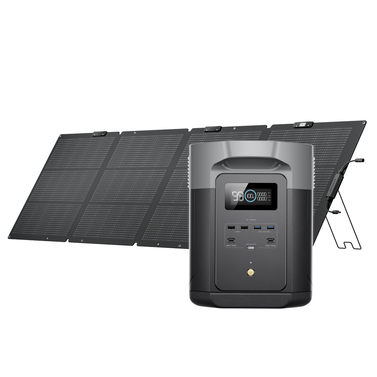 EcoFlow DELTA 2 MAX + 220W Solar Panel Bi-facial