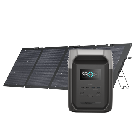 EcoFlow DELTA 3 (1500) + 220w Single-facial Solar Panel - EcoFlow Store New Zealand