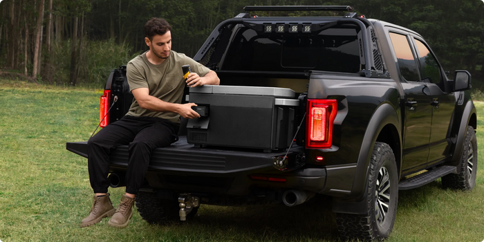 EcoFlow Glacier in a pick-up truck