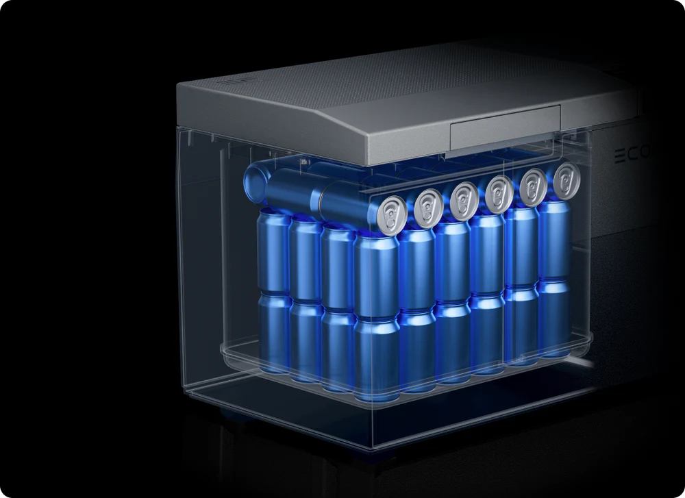 EcoFlow Glacier 38L capacity fits 60 cans of 330ml